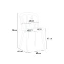 Set met vierkante zwarte tafel 70x70 cm en 2 design stoelen Saiku Dark 