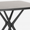 Set met vierkante zwarte tafel 70x70 cm en 2 design stoelen Saiku Dark 