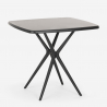 Set met vierkante zwarte tafel 70x70 cm en 2 design stoelen Saiku Dark 