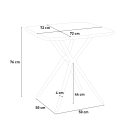 Set met vierkante zwarte tafel 70x70 cm en 2 design stoelen Saiku Dark 