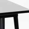 industrieel 60x60cm zwart salontafel set 4 krukjes bucket black top light Afmetingen