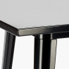 hoge tafel set 60x60cm 4 metalen krukken bar keuken bucket black 
