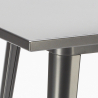 Set met hoge zwarte metalen tafel 60x60 cm en 4 barkrukken Bucket Wood 