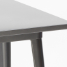 Set met hoge metalen tafel 60x60 cm en 4 barkrukken Bucket Top Light Afmetingen