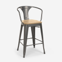Set met hoge metalen tafel 60x60 cm en 4 barkrukken Bucket Top Light 