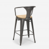 Set met hoge metalen tafel 60x60 cm en 4 barkrukken Bucket Top Light 