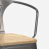 Set met hoge metalen tafel 60x60 cm en 4 barkrukken Bucket Top Light 