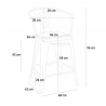 Set met hoge metalen tafel 60x60 cm en 4 barkrukken Bucket Top Light 