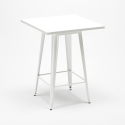 wit metalen salontafel set 60x60cm 4 krukken bucket white top light Karakteristieken