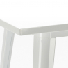 Set met hoge witte metalen tafel 60x60 cm en 4 barkrukken Bucket White Top Light Afmetingen