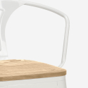 Set met hoge witte metalen tafel 60x60 cm en 4 barkrukken Bucket White Top Light 