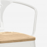 Set met hoge witte metalen tafel 60x60 cm en 4 barkrukken Bucket White Top Light 