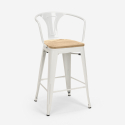 Set met hoge witte metalen tafel 60x60 cm en 4 barkrukken Bucket White Top Light Aankoop