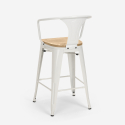 Set met hoge witte metalen tafel 60x60 cm en 4 barkrukken Bucket White Top Light 