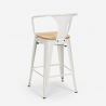 Set met hoge witte metalen tafel 60x60 cm en 4 barkrukken Bucket White Top Light 