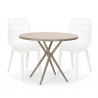 Set met 2 modern design stoelen en ronde beige tafel 80x80 cm Bardus Catalogus