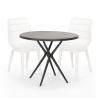 Set met 2 modern design stoelen en ronde zwarte tafel 80x80 cm Bardus Dark Catalogus