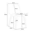 Set met 2 modern design stoelen en ronde zwarte tafel 80x80 cm Bardus Dark 