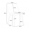 Set met 2 modern design stoelen en ronde zwarte tafel 80x80 cm Bardus Dark 