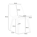 Vierkante tafel set 70x70cm zwart 2 stoelen modern design Cevis Dark 