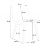 Vierkante tafel set 70x70cm zwart 2 stoelen modern design Cevis Dark 