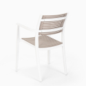 Set met ronde beige tafel 80x80 cm en 2 polypropyleen design stoelen Fisher Voorraad