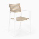 Set 2 beige vierkante tafel stoelen 70x70cm polypropyleen outdoor Clue Kortingen