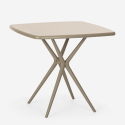 Set 2 beige vierkante tafel stoelen 70x70cm polypropyleen outdoor Clue Prijs