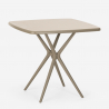 Set met vierkante beige tafel 70x70 cm en 2 polypropyleen design stoelen Clue Prijs