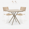 Set met vierkante beige tafel 70x70 cm en 2 polypropyleen design stoelen Clue Aanbieding
