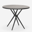 Set met ronde zwarte tafel 80x80 cm en 2 polypropyleen design stoelen Fisher Dark Prijs