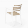 Set met ronde zwarte tafel 80x80 cm en 2 polypropyleen design stoelen Fisher Dark Voorraad