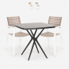 Vierkante zwarte tafel set 70x70cm 2 stoelen modern design Clue Dark Aanbieding