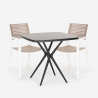 Vierkante zwarte tafel set 70x70cm 2 stoelen modern design Clue Dark Korting