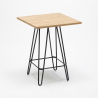 Industriële set met 4 barkrukken en een tafel 60x60 cm Mason 