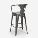 Industriële set met 4 barkrukken en een tafel 60x60 cm Mason Noix 