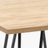 Industriële set met 4 barkrukken en een tafel 60x60 cm van staal en hout Mason Wood 