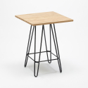 Industriële set met 4 barkrukken en een tafel 60x60 cm van staal en hout Mason Wood 