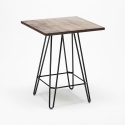 Industriële set met 4 barkrukken en een tafel 60x60 cm Mason Noix Wood 
