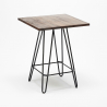 Industriële set met 4 barkrukken en een tafel 60x60 cm Mason Noix Wood 