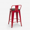 Industriële set met 4 barkrukken en een tafel 60x60 cm Mason Noix Steel Top 
