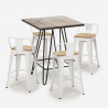Industriële set met 4 barkrukken en een tafel 60x60 cm Mason Noix Steel Top Light Catalogus