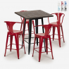 Industriële set met hoge tafel 60x60 cm en 4 barkrukken Bruck Black Catalogus