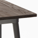 Industriële set met hoge bartafel 60x60 cm en 4 barkrukken Bent Voorraad