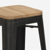 Industriële set met hoge bartafel 60x60 cm en 4 barkrukken Bent Afmetingen