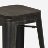 bar set 4 krukken hout industriële hoge tafel 60x60cm bent black Karakteristieken