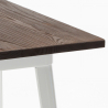 industriële bar set 4 hout krukken hoge tafel 60x60cm bent white Voorraad