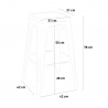 Industriële set met hoge bartafel 60x60 cm en 4 barkrukken Bent White Kosten