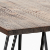 industriële salontafel set 60x60cm 4 krukjes hout metaal oudin noix Voorraad