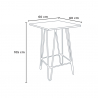 Industriële set met 4 barkrukken en hoge tafel 60x60 cm Oudin Noix Prijs